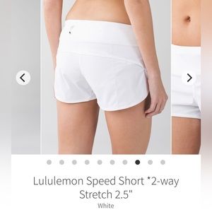 Lululemon Speed Short *2-way Stretch 2.5” white size 6